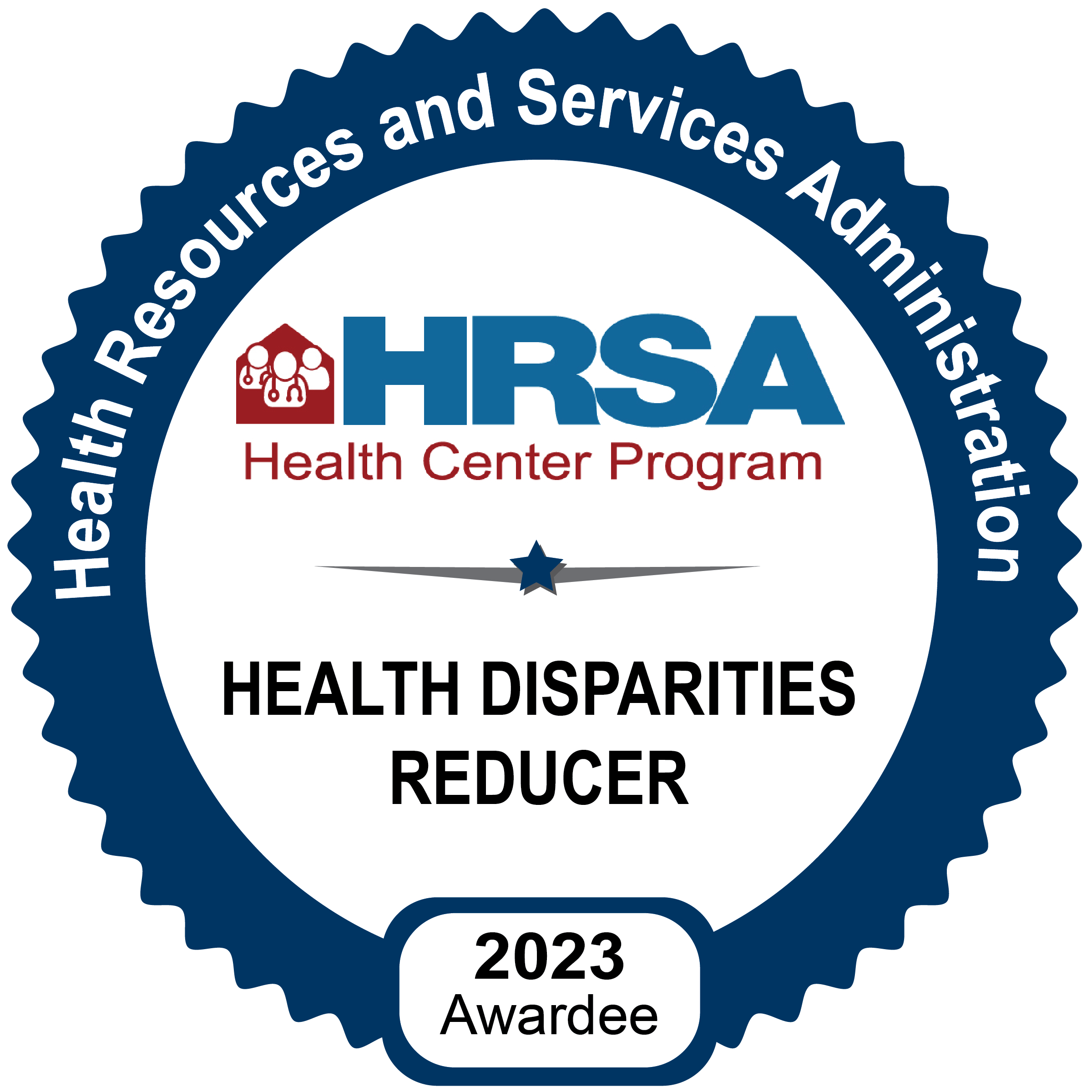 HRSA Health Disparities Reducer seal